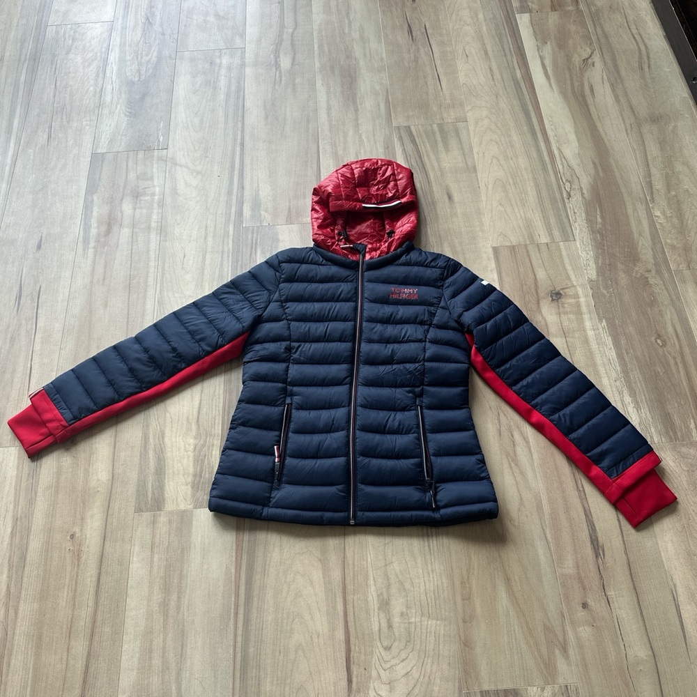 Tommy Hilfiger Red and Navy Puffer Jacket